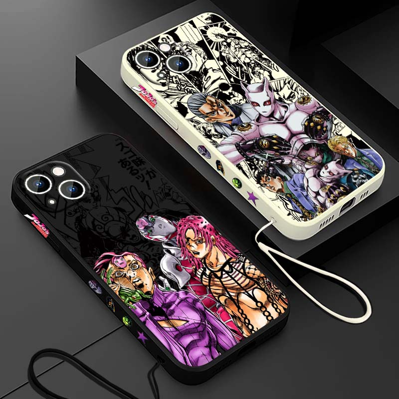 Apple Iphone 15 Pro Max - Casing HP Cairan Tali Kiri Anime